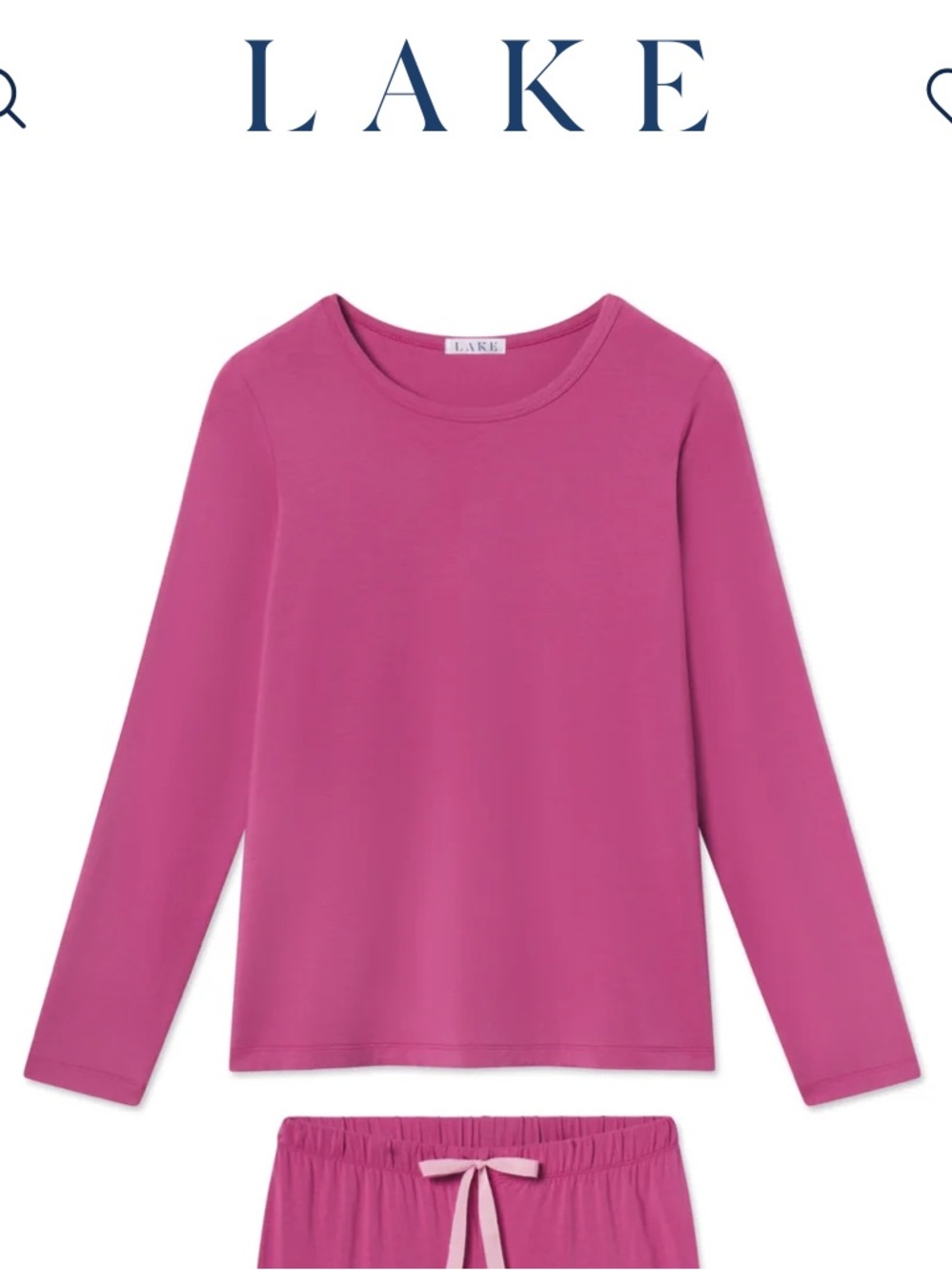 LAKE DreamModal Long Sleeve Sleep Shirt in Camellia Pink